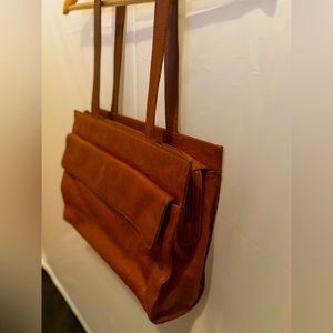 Talbots Leather Supple Brown Professional Shoulder Bag Briefcase